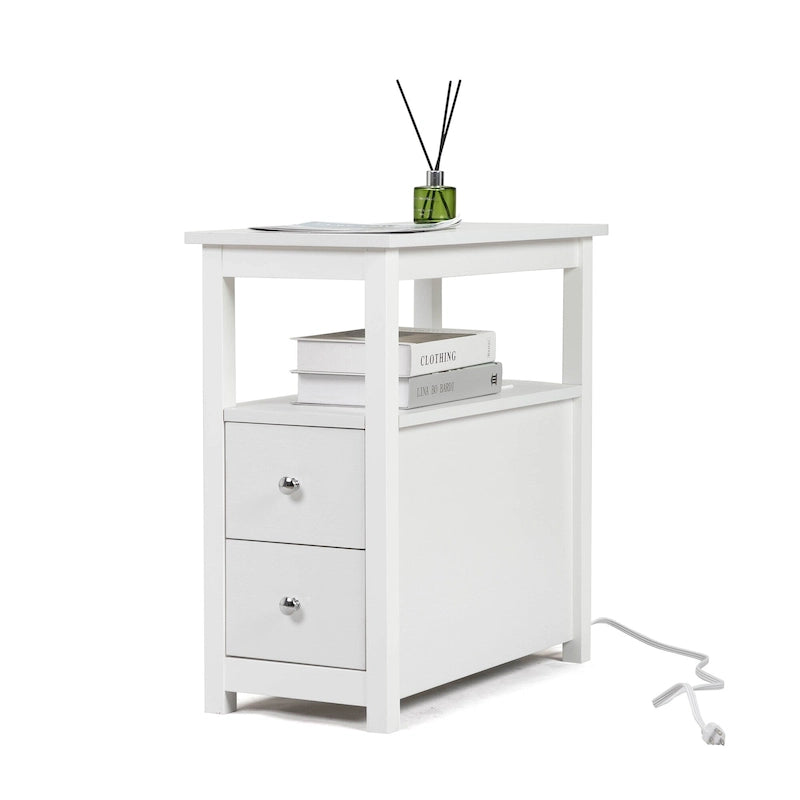 Table d'appoint avec fonction de charge, table de canapé étroite
