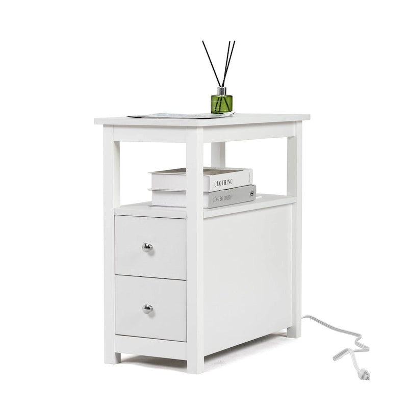 Table d'appoint avec fonction de charge, table de canapé étroite