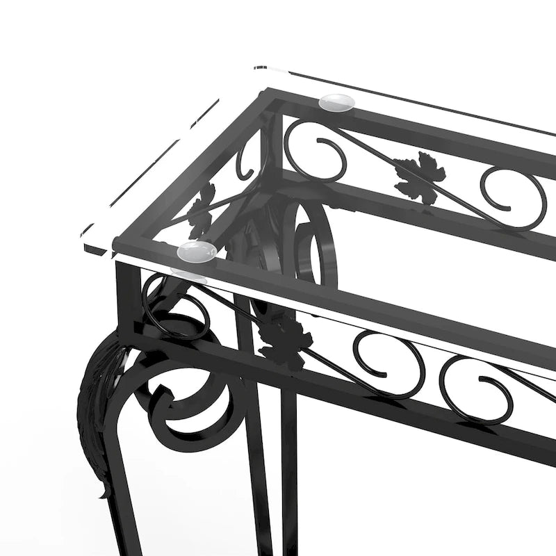 Table en verre et métal de style moderne