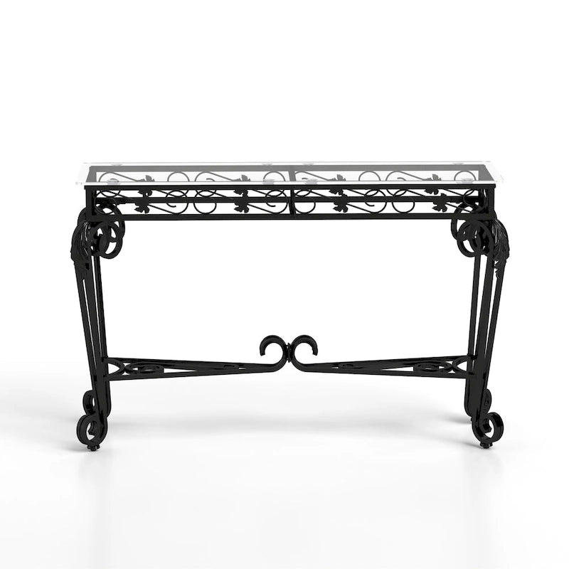 Table en verre et métal de style moderne