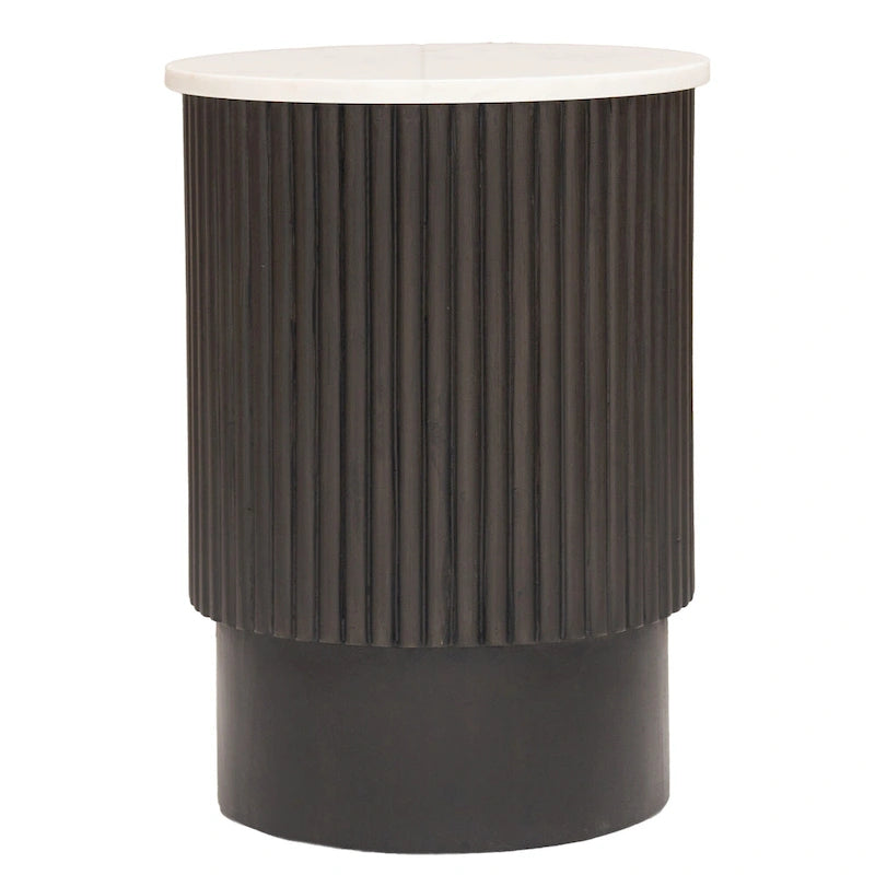 Table d'appoint en bois massif noir et blanc 25