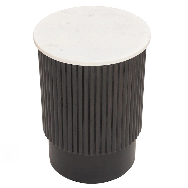 Table d'appoint en bois massif noir et blanc 25