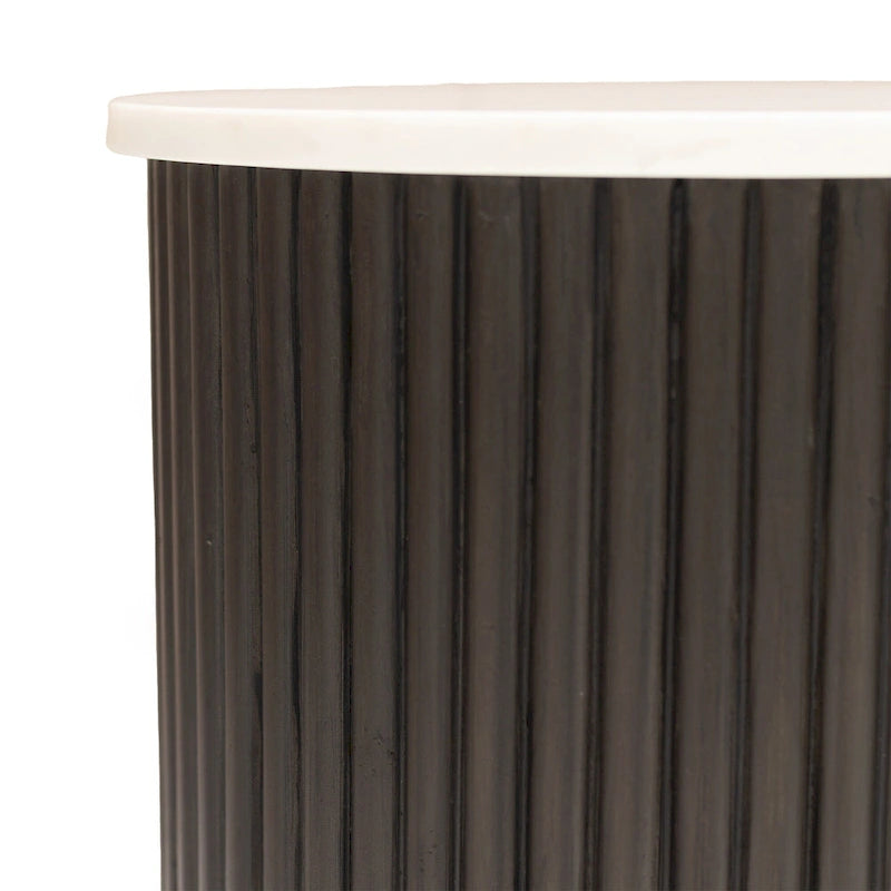 Table d'appoint en bois massif noir et blanc 25