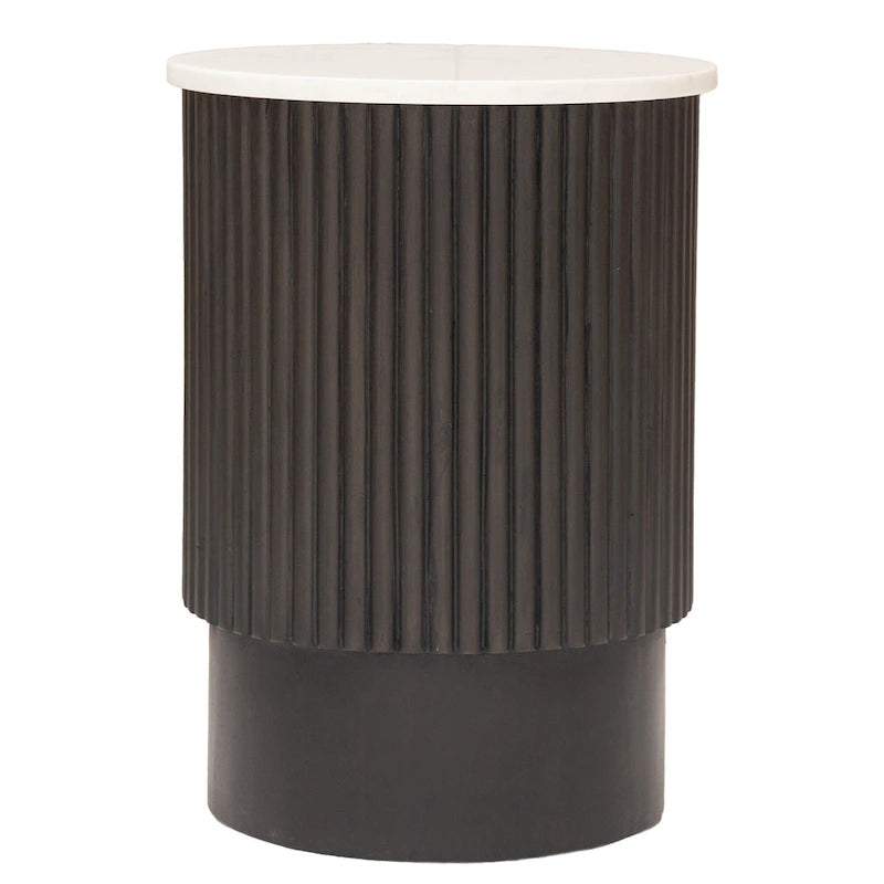 Table d'appoint en bois massif noir et blanc 25