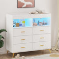 Commode de chambre à 6 tiroirs, commode à langer pour bébé avec matelas à langer