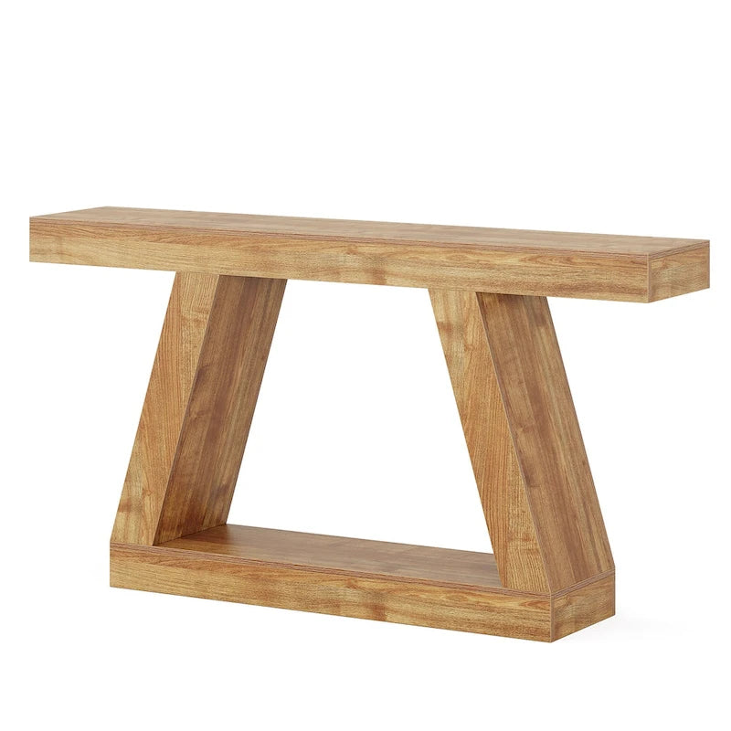 Table console d'entrée style ferme de 55 pouces avec rangement