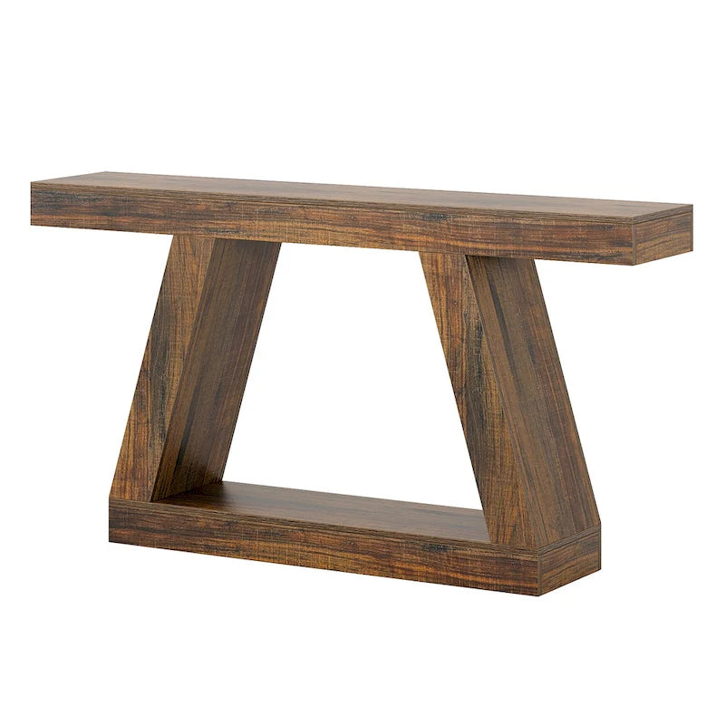 Table console d'entrée style ferme de 55 pouces avec rangement