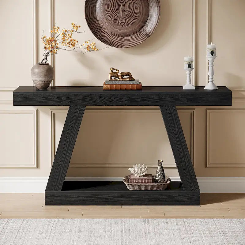 Table console d'entrée style ferme de 55 pouces avec rangement