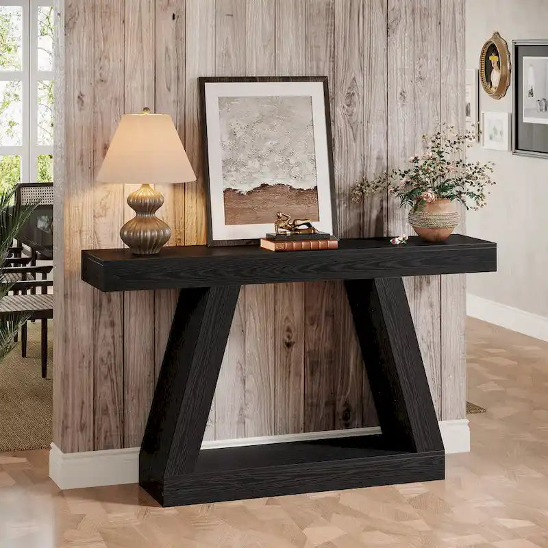 Table console d'entrée style ferme de 55 pouces avec rangement