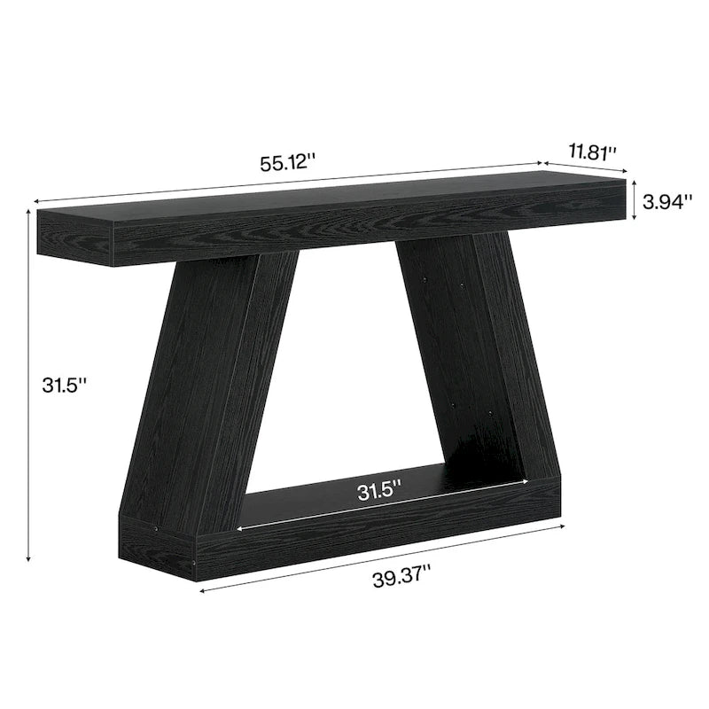 Table console d'entrée style ferme de 55 pouces avec rangement