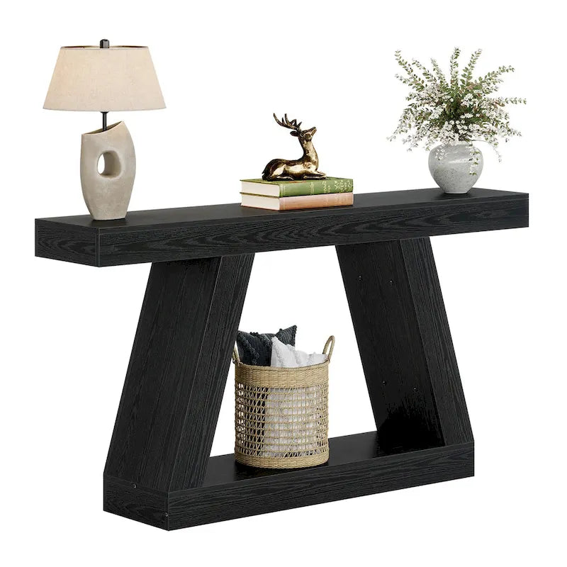 Table console d'entrée style ferme de 55 pouces avec rangement