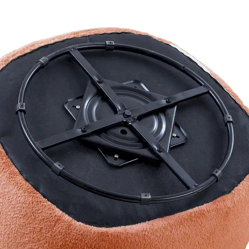 Fauteuil barrel pivotant à 360° Orange Modern 34.6 rembourré avec cadre en bois massif
