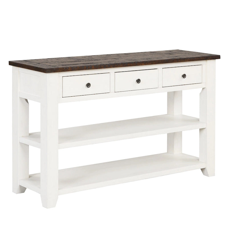 Console de 48 po avec plateau en bois de pin massif