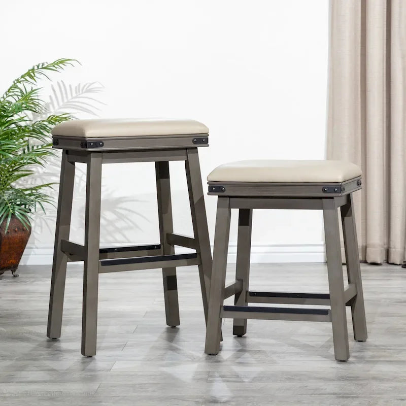Tabouret de comptoir ou de bar en cuir reconstitué