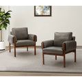Lot de 2 fauteuils de salon confortables et brillants avec base en bois massif