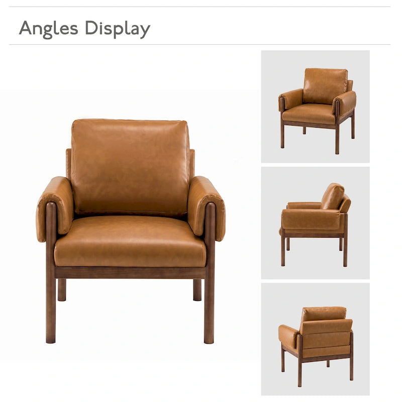 Lot de 2 fauteuils de salon confortables et brillants avec base en bois massif