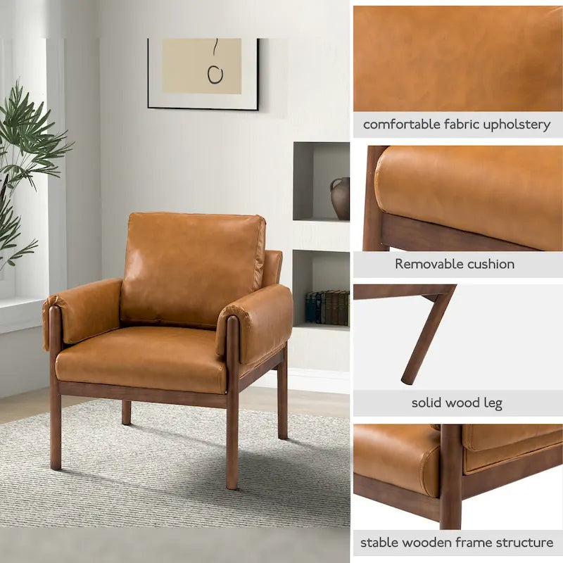 Lot de 2 fauteuils de salon confortables et brillants avec base en bois massif