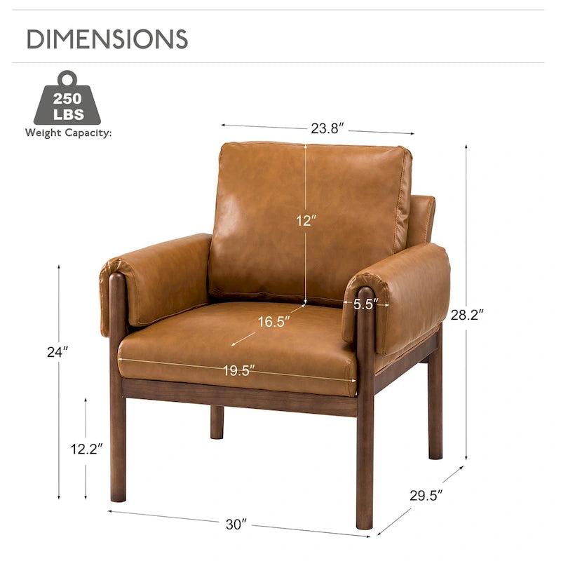 Lot de 2 fauteuils de salon confortables et brillants avec base en bois massif