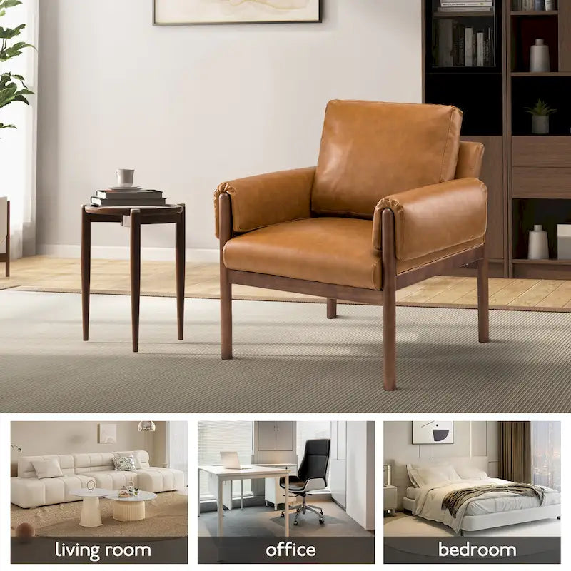Lot de 2 fauteuils de salon confortables et brillants avec base en bois massif