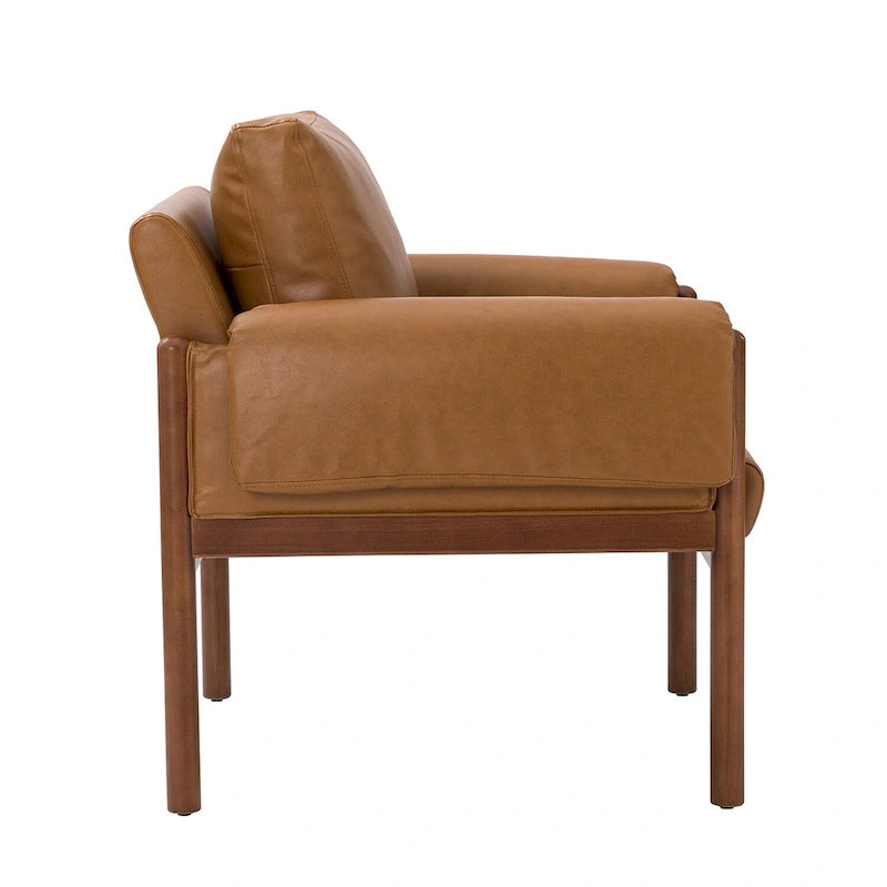 Lot de 2 fauteuils de salon confortables et brillants avec base en bois massif