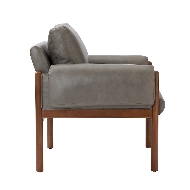 Lot de 2 fauteuils de salon confortables et brillants avec base en bois massif