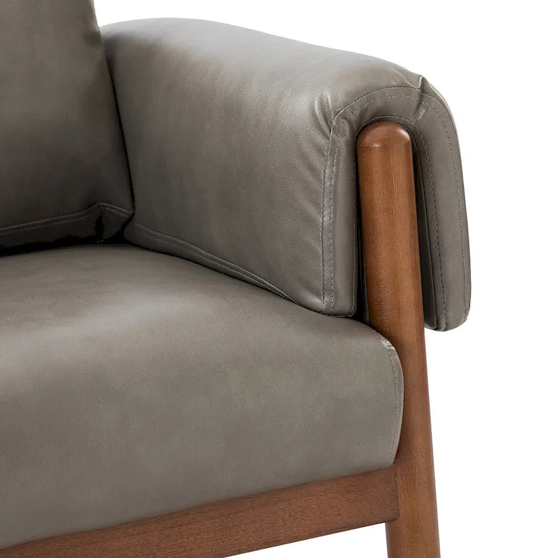 Lot de 2 fauteuils de salon confortables et brillants avec base en bois massif