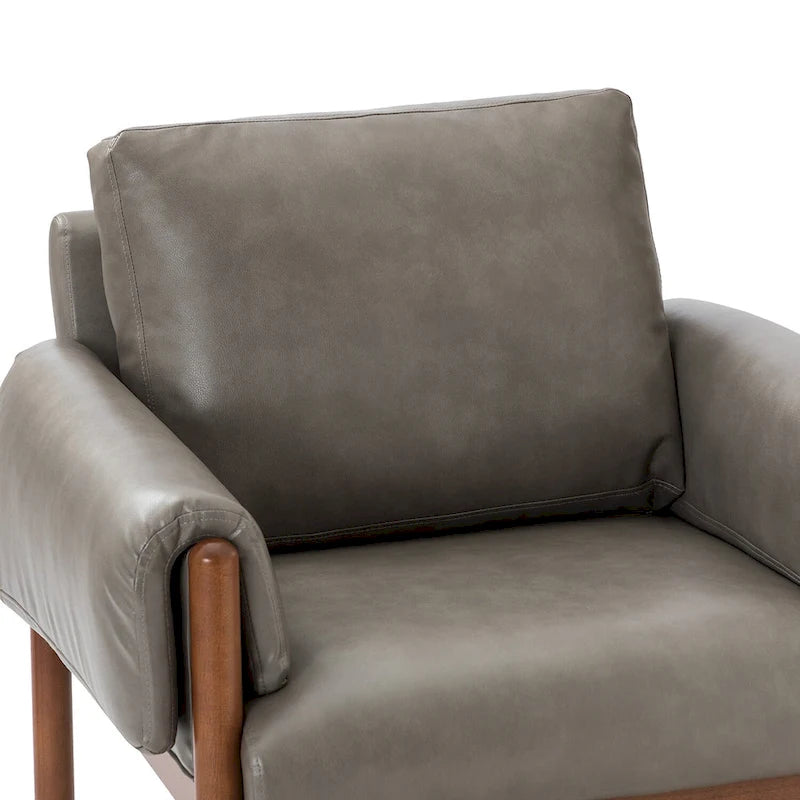 Lot de 2 fauteuils de salon confortables et brillants avec base en bois massif