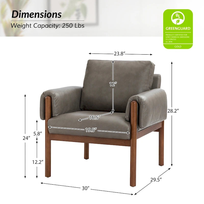 Lot de 2 fauteuils de salon confortables et brillants avec base en bois massif