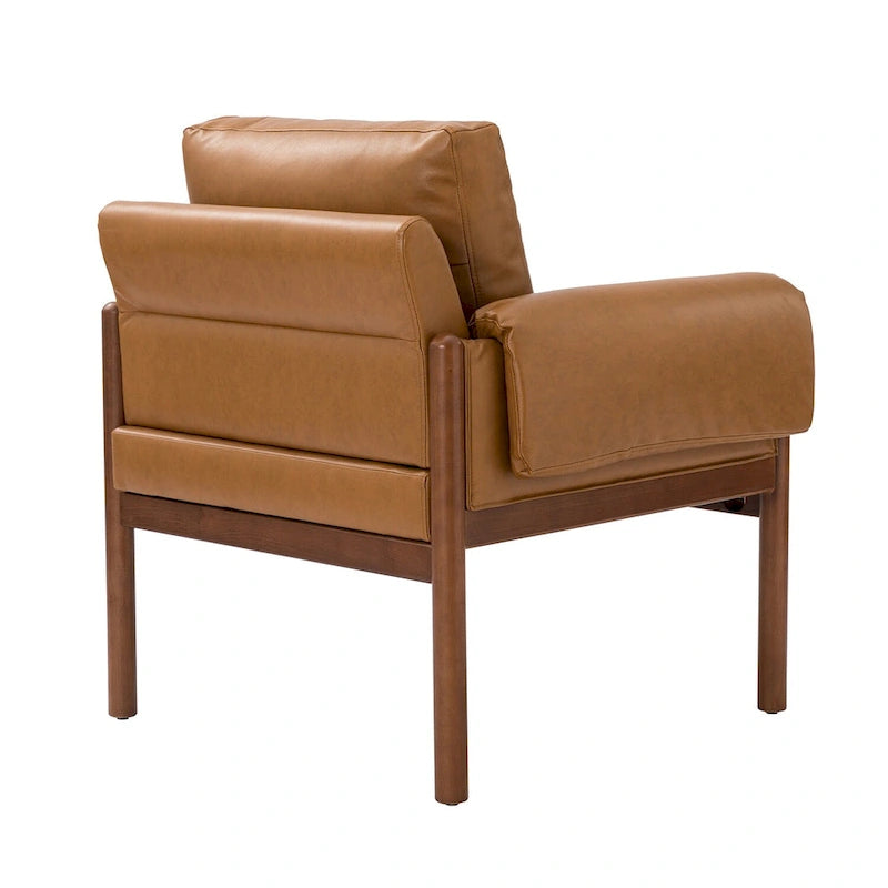 Lot de 2 fauteuils de salon confortables et brillants avec base en bois massif