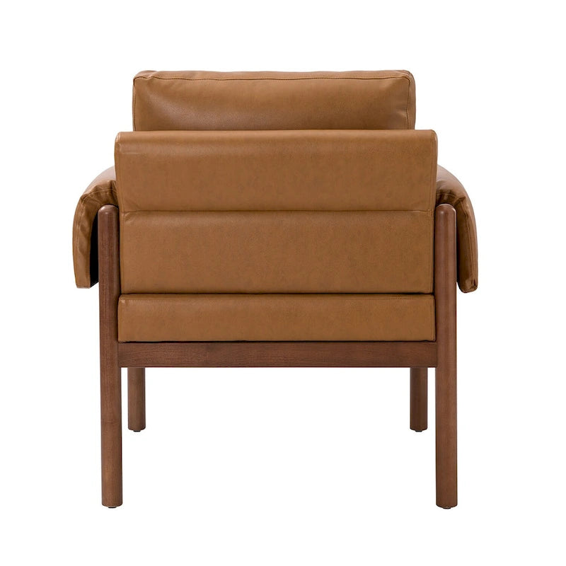 Lot de 2 fauteuils de salon confortables et brillants avec base en bois massif