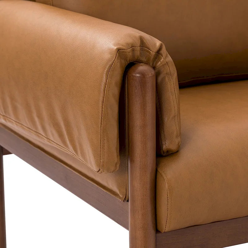 Lot de 2 fauteuils de salon confortables et brillants avec base en bois massif