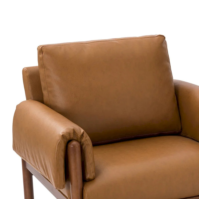 Lot de 2 fauteuils de salon confortables et brillants avec base en bois massif