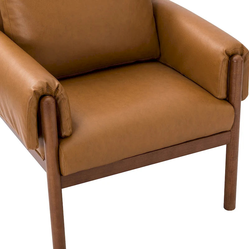 Lot de 2 fauteuils de salon confortables et brillants avec base en bois massif