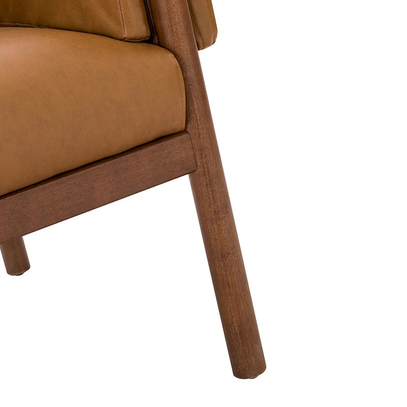 Lot de 2 fauteuils de salon confortables et brillants avec base en bois massif