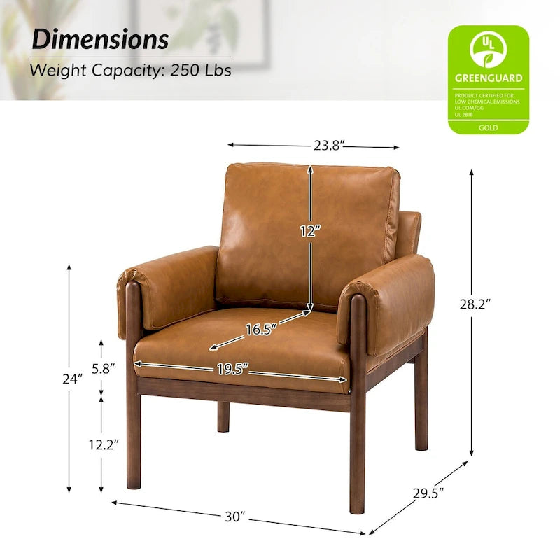 Lot de 2 fauteuils de salon confortables et brillants avec base en bois massif