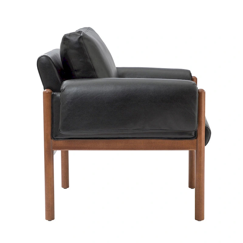Lot de 2 fauteuils de salon confortables et brillants avec base en bois massif