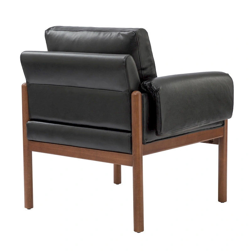 Lot de 2 fauteuils de salon confortables et brillants avec base en bois massif