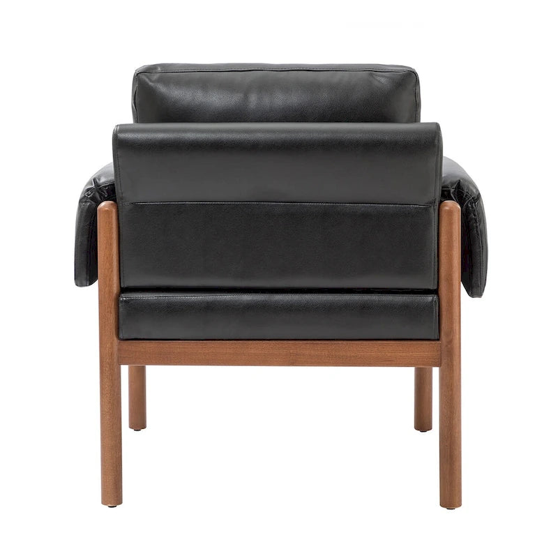 Lot de 2 fauteuils de salon confortables et brillants avec base en bois massif