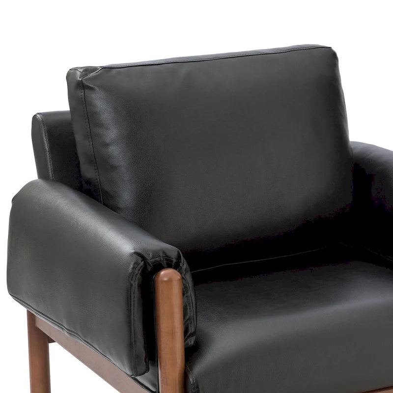 Lot de 2 fauteuils de salon confortables et brillants avec base en bois massif