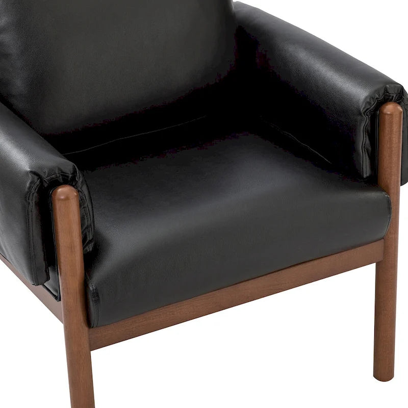 Lot de 2 fauteuils de salon confortables et brillants avec base en bois massif