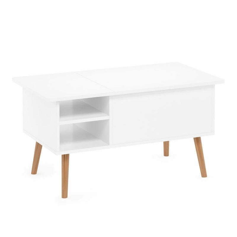 Table basse relevable avec pieds en bois
