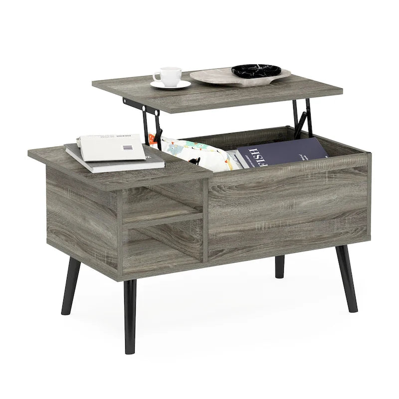 Table basse relevable avec pieds en bois