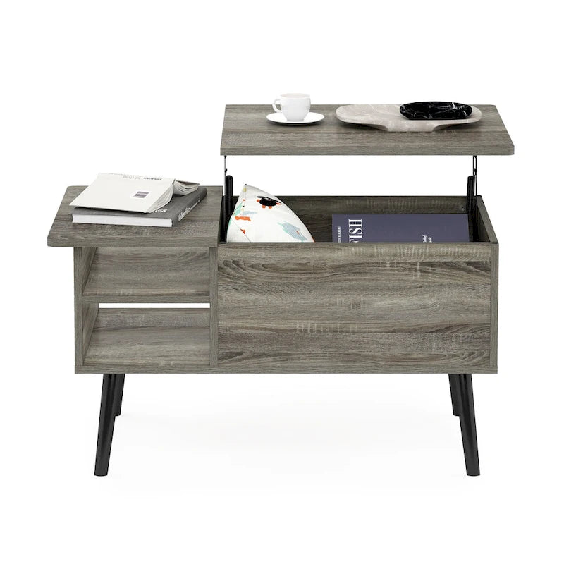 Table basse relevable avec pieds en bois
