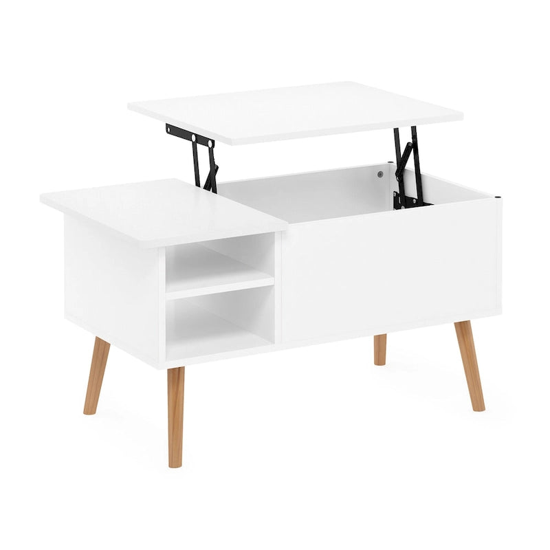 Table basse relevable avec pieds en bois