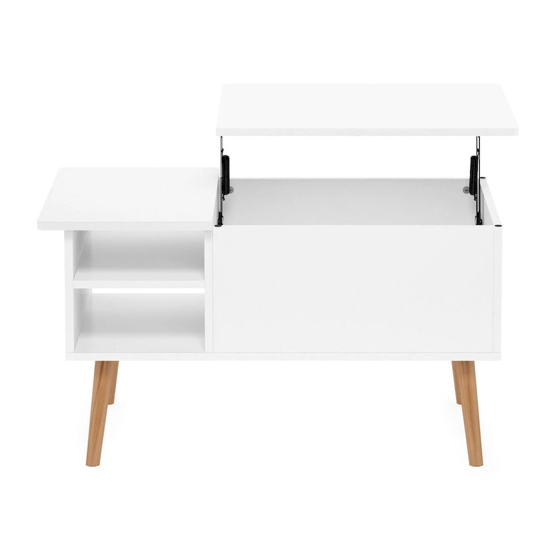 Table basse relevable avec pieds en bois