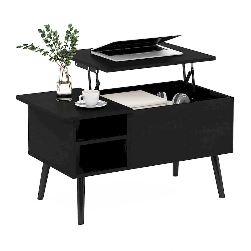 Table basse relevable avec pieds en bois