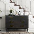 Commode à 6 tiroirs, meuble de rangement moderne en bois pour salon