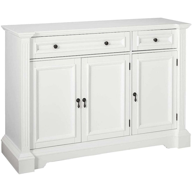 Buffet bahut blanc avec façade en ressaut