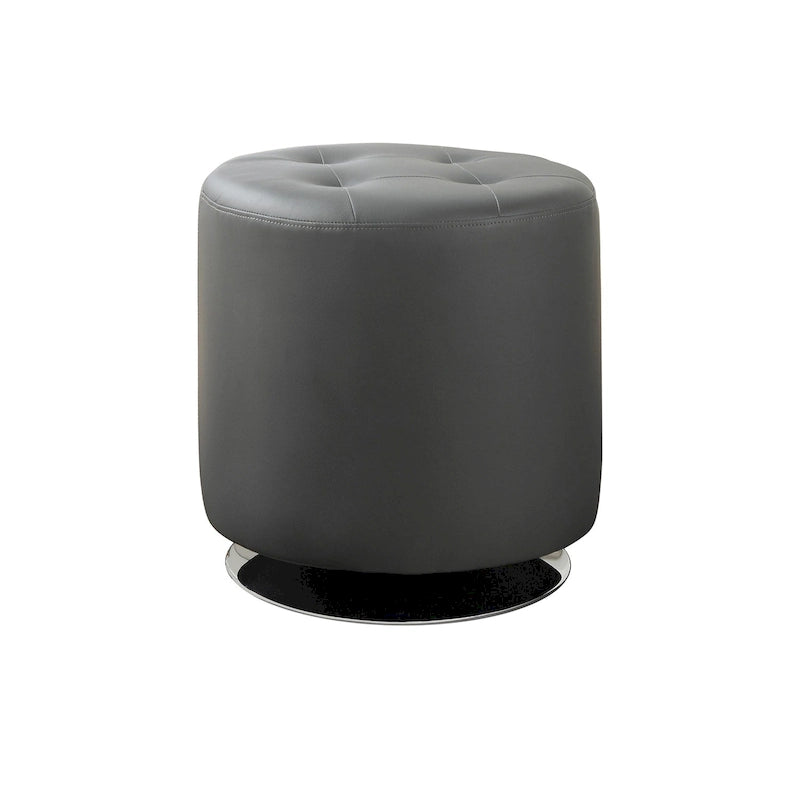 Pouf rond en similicuir