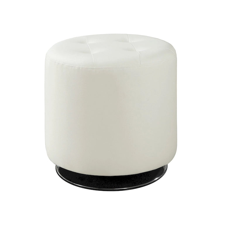 Pouf rond en similicuir